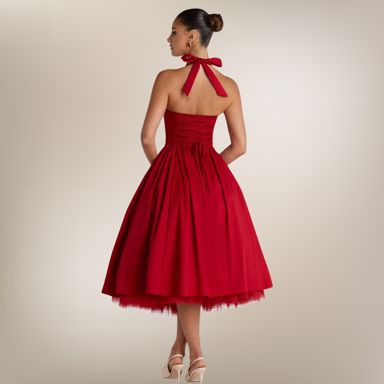 Gevyne | Midi Dress - Red